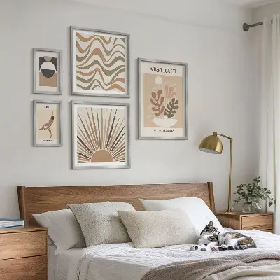 Set de tablouri decorative pentru perete cu abstracțiuni elegante ale plantelor