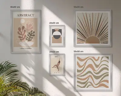 Set de tablouri decorative pentru perete cu abstracțiuni elegante ale plantelor