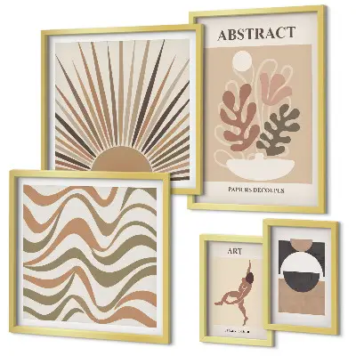 Set de tablouri decorative pentru perete cu abstracțiuni elegante ale plantelor