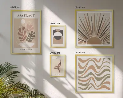 Set de tablouri decorative pentru perete cu abstracțiuni elegante ale plantelor