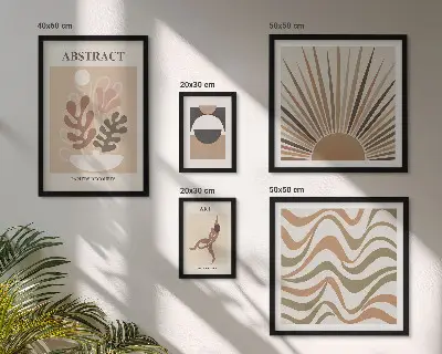 Set de tablouri decorative pentru perete cu abstracțiuni elegante ale plantelor