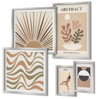 Set de tablouri decorative pentru perete cu abstracțiuni elegante ale plantelor