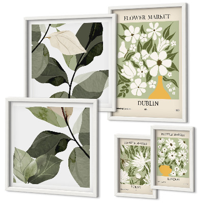 Polyptic înrămat Motive florale Londra Dublin Tokyo