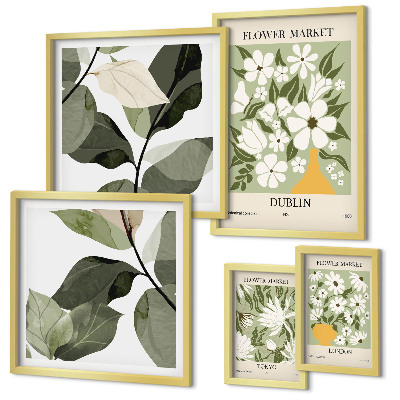 Polyptic înrămat Motive florale Londra Dublin Tokyo