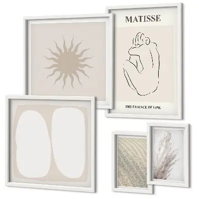 Set de tablouri decorative pentru perete cu forme minimaliste în stil boho