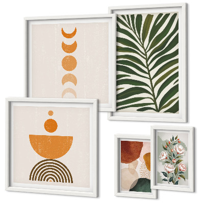 Polyptic înrămat Modele de plante în stil boho