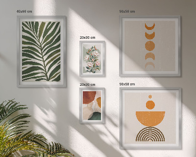 Polyptic înrămat Modele de plante în stil boho