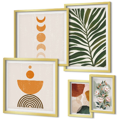 Polyptic înrămat Modele de plante în stil boho