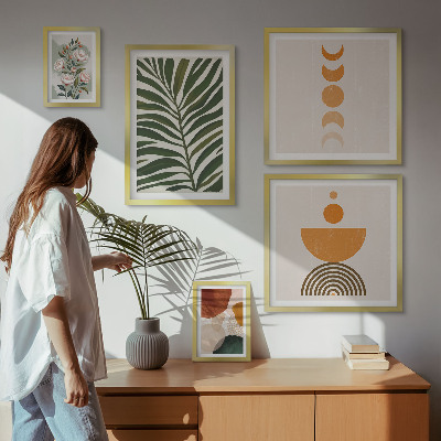 Polyptic înrămat Modele de plante în stil boho