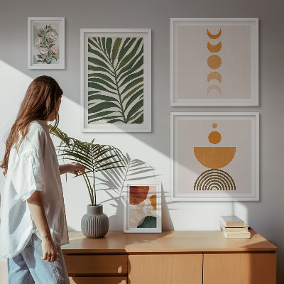 Polyptic înrămat Modele de plante în stil boho