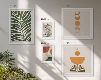 Polyptic înrămat Modele de plante în stil boho