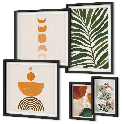 Polyptic înrămat Modele de plante în stil boho