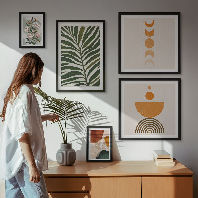 Polyptic înrămat Modele de plante în stil boho