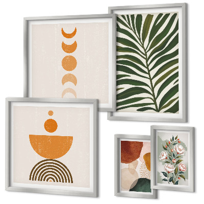 Polyptic înrămat Modele de plante în stil boho