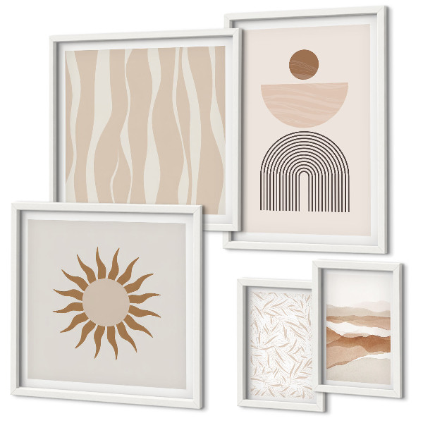 Polyptic înrămat Forme abstracte elegante ale naturii