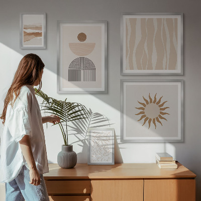 Polyptic înrămat Forme abstracte elegante ale naturii