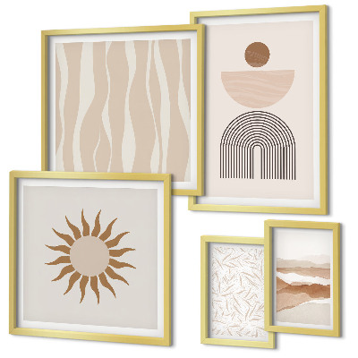 Polyptic înrămat Forme abstracte elegante ale naturii