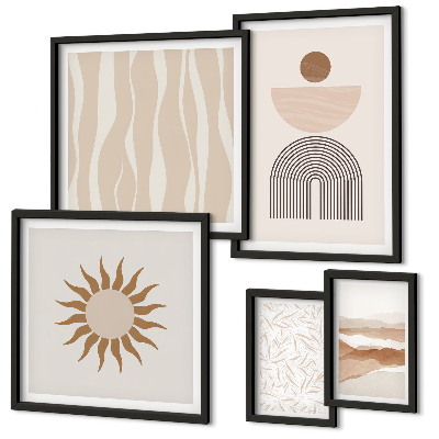 Polyptic înrămat Forme abstracte elegante ale naturii