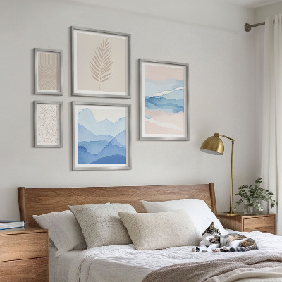 Decorațiune de perete set tablouri Peisaje abstracte cu frunze
