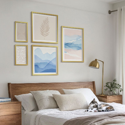 Decorațiune de perete set tablouri Peisaje abstracte cu frunze
