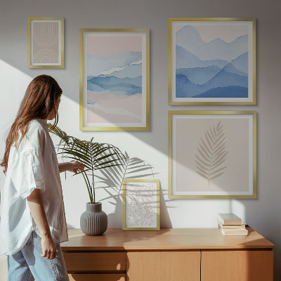 Decorațiune de perete set tablouri Peisaje abstracte cu frunze