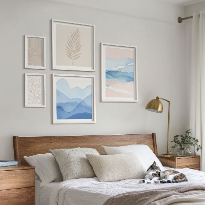 Decorațiune de perete set tablouri Peisaje abstracte cu frunze