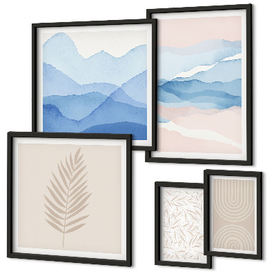 Decorațiune de perete set tablouri Peisaje abstracte cu frunze