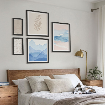 Decorațiune de perete set tablouri Peisaje abstracte cu frunze