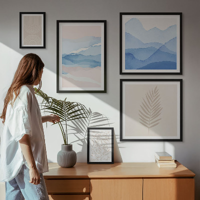 Decorațiune de perete set tablouri Peisaje abstracte cu frunze
