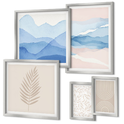 Decorațiune de perete set tablouri Peisaje abstracte cu frunze
