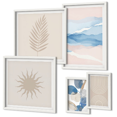 Polyptic înrămat Valuri abstracte ale plantelor