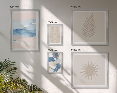 Polyptic înrămat Valuri abstracte ale plantelor