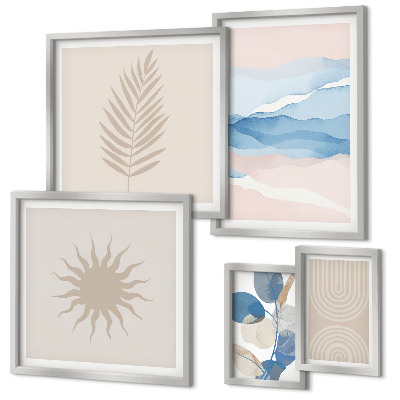 Polyptic înrămat Valuri abstracte ale plantelor