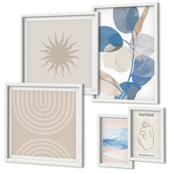 Decorațiune de perete set tablouri Plante abstracte elegante