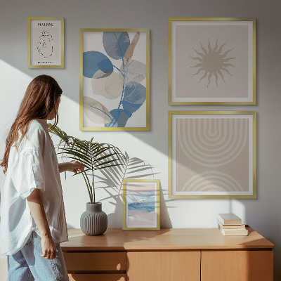 Decorațiune de perete set tablouri Plante abstracte elegante