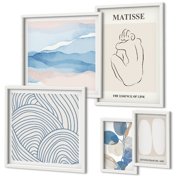 Polyptic înrămat Grafică abstractă elegantă a naturii