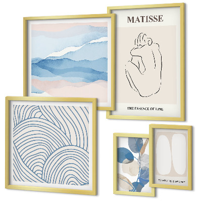 Polyptic înrămat Grafică abstractă elegantă a naturii