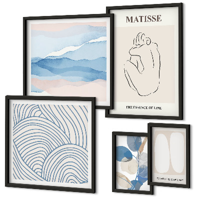 Polyptic înrămat Grafică abstractă elegantă a naturii