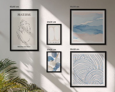 Polyptic înrămat Grafică abstractă elegantă a naturii
