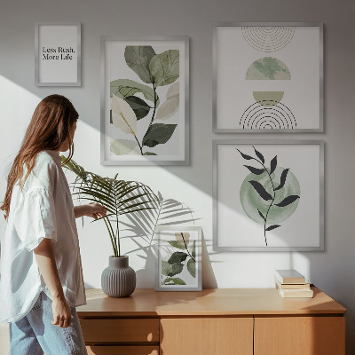 Decorațiune de perete set tablouri Grafică elegantă pentru interior cu plante