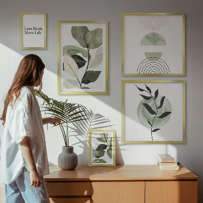 Decorațiune de perete set tablouri Grafică elegantă pentru interior cu plante