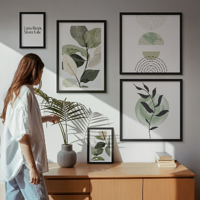 Decorațiune de perete set tablouri Grafică elegantă pentru interior cu plante