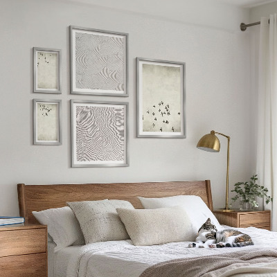 Polyptic înrămat Pictură minimalistă cu păsări