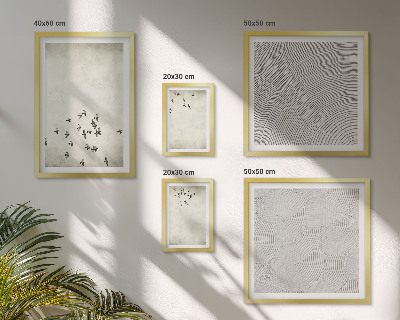 Polyptic înrămat Pictură minimalistă cu păsări