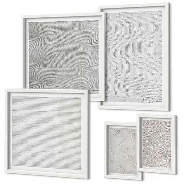 Set tablouri decorative de perete cu model geometric inspirat din structuri de nisip