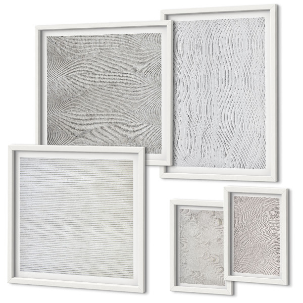 Decorațiune de perete set tablouri Geometria structurilor cu modele de nisip