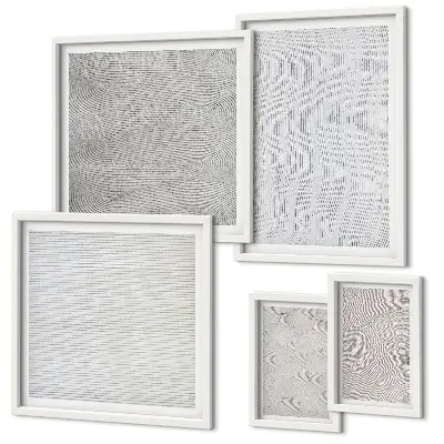 Set tablouri decorative de perete cu model geometric inspirat din structuri de nisip