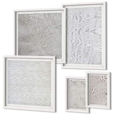 Decorațiune de perete set tablouri Geometria structurilor cu modele de nisip