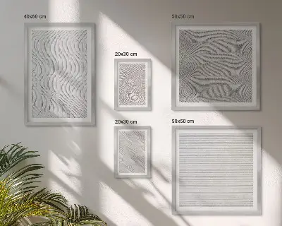 Set tablouri decorative de perete cu model geometric inspirat din structuri de nisip