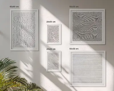 Set tablouri decorative de perete cu model geometric inspirat din structuri de nisip